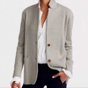 J Crew Sweater Blazer Cardigan Gray Button